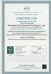 祝賀深圳市好晶彩印刷有限公司2022年快速通過FSC認(rèn)證